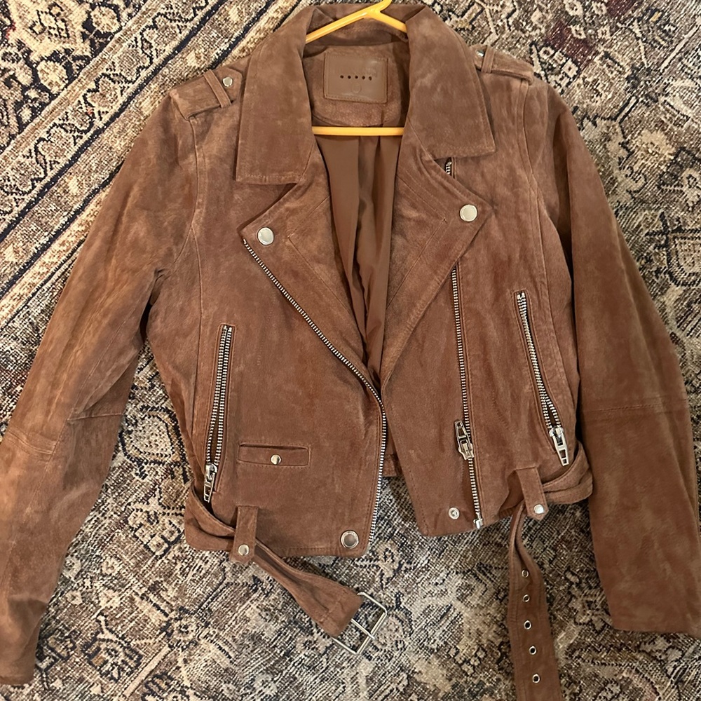 Blank NYC Tan Suede Biker Jacket